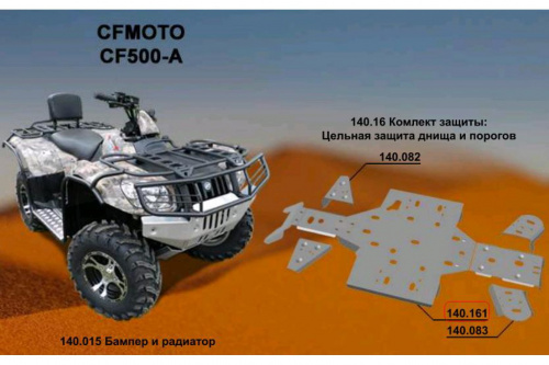 Защита днища и порогов ATV CF 500 A (AL4,0) Защита днища и порогов ATV CF 500 A (AL4,0)