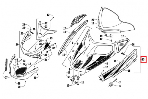 Боковина капота правая Arctic Cat Z1 2718-560 Боковина капота правая Arctic Cat Z1 2718-560