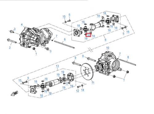 Крестовина кардана большая CFMOTO 25х64 фото 2
