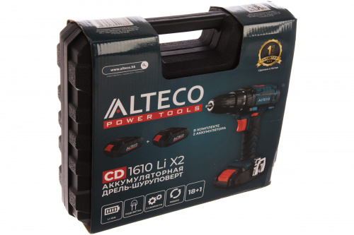 Аккумуляторная дрель шуруповёрт бесщеточная ALTECO CD 1610 Li X2 фото 7