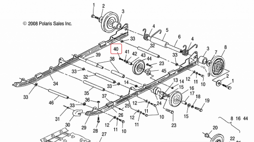 Болт ролика катка гусеницы для снегоходов Polaris WIDETRAK LX 7512659 фото 2