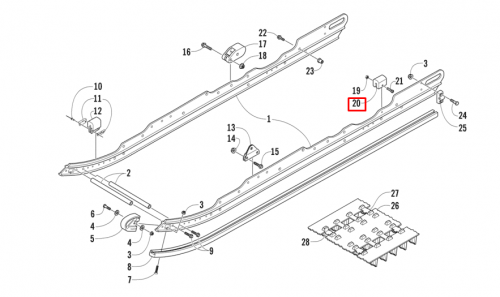 Демпфер полоза гусеницы задний для снегоходов Arctic Cat,Yamaha SM-04082 фото 2 Демпфер полоза гусеницы задний для снегоходов Arctic Cat,Yamaha SM-04082 фото 2