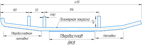 Коньки для снегоходов STELS 2.0 (комплект 2шт, напайка 16 см)