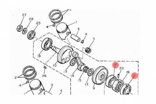 Подшипник коленвала Yamaha Viking 540 1988-2019 933062061700