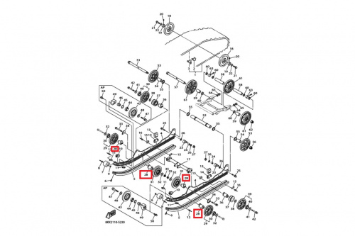 Кронштейн крепления колеса Yamaha Viking 540 17-19 8ES474192000