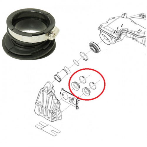 Патрубок впускной для снегоходов Ski-Doo 600HO/800R E-TEC SM-07186 